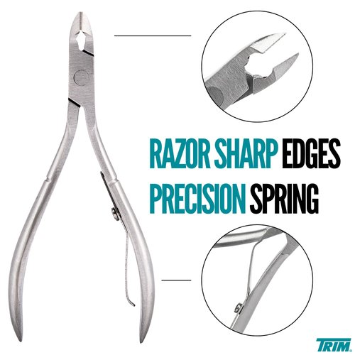 Trim Cuticle Nipper - Professional Stainless Steel Cuticle Remover/Trimmer for Pedicure, Manicure Tool for Toenails and Fingernails, Nail Care Professional Quality