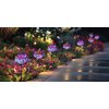 Doingart Outdoor Solar Garden Lights - 2 Pack Solar Powered Garden Stake Lights with 18 Butterflies and Copper String Lights, Multicolor