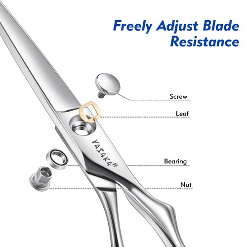 Professional Hair Cutting Scissors 6" with Extremely Sharp Convex Blade,Haircut Scissors,Premium Cobalt Alloy Stainless for Hair Shears,Ergonomic Design Barber Scissors For Salon and Home