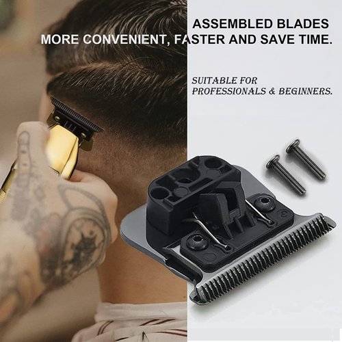 Replacement Trimmer Blades DLC 2.0 Compatible with BaBylissPRO FX787 & FX726,Professional Graphite T-blade for stylist,1 pack (black)