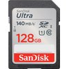 SanDisk 128GB (3 Pack) Ultra SDXC UHS-I Class 10 Memory Card 140MB/s U1, Full HD, SD Camera Card SDSDUNB-128G (3 Pack) Bundle with (1) GoRAM USB 3.0 Card Reader (128GB)