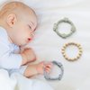 YIVEKO Baby Teether Rings Silicone Teethers for Babies Multi Use Baby Toy Rings Teething Toys for Infants Baby Chew Toys Baby Teething Rings for Infant Boys and Girls 3 Pack-Blush