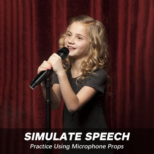 MOSROAD Fake Microphone Prop Toy for Kids, 3PCS Plastic Microphone Pretent Play Microphone Toy, Toy Microphone for Kids Birthday Party Favors, Halloween Cosplay Karaoke, Stage Prop for Girls and Boys