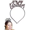 RhinestoneSash Birthday Tiaras UNISEX - Black Multi Sparkle Its My Birthday Headband - Birthday Gifts for Women, Over the Hill Birthday Tiara, Birthday Party Supplies, Decorations (MyBday) BlkMulti