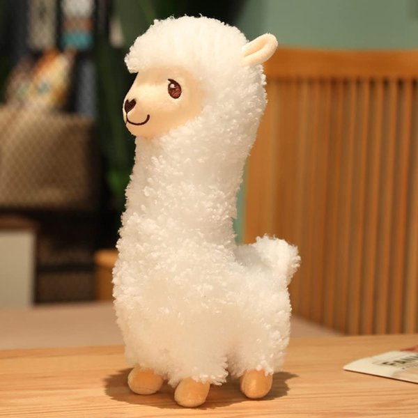 JPORSHU 17Inches Llama Stuffed Animal，Alpaca Plush Toy，Kawaii Llama Soft Pillow Dolls，for Girls Birthday Wedding Anniversary Presents Home Sofa Decor (White)