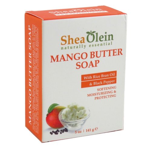 SheaOlein- Mango Butter Soap w/Rice bran Oil & Rosemary Extract by Shea Olien 5 oz Bar (12 Bars)