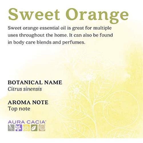 Aura Cacia 100% Pure Sweet Orange Essential Oil | GC/MS Tested for Purity | 15 ml (0.5 fl. oz.) | Citrus sinensis