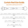 SMODBRODRE 32-48 Inch Nickel Curtain Rod Set With Brackets and Decorative Blackout Metal Rods