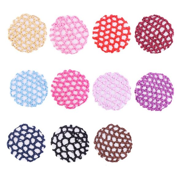 Cafurty 11pcs Women female Bun Cover Hair Net Ballet Dance Skating Chic Crochet (Random Color)