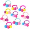 10PCS Colorful Pom Pom Balls Hair Ties Cute Elastic Hair Rubber Bands Traceless Ponytail Holder Soft Hair Ring Rope Hair Scrunchie Hair Accessories Styling Tool for Kids Girls (Color Random)