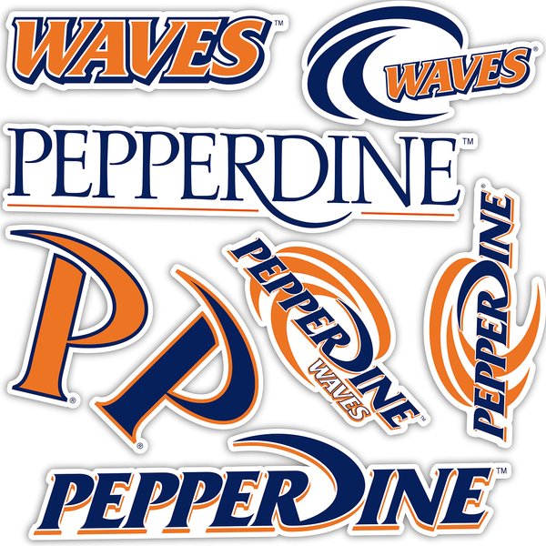 Pepperdine University Sticker Waves Stickers Vinyl Decals Laptop Water Bottle Car Scrapbook T2 (Type 2)