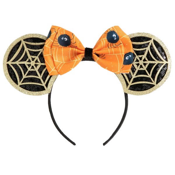 CHuangQi Mouse Ears Headband with Shiny Bow, Double-sided Sequins Glitter Hair Band, for Birthday Party Celebration & Event (XC29)
