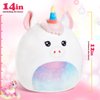 BSTAOFY Cute Unicorn Soft Plush Pillow with Removable Eye Mask Squishy Unicorn Stuffed Animal Cushion Hugging Nap Pillow Valentines Christmas Holiday Birthday Gifts for Toddlers Kids, 12’’