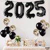 KatchOn, 16 Inch 2025 Black Balloons - New Years Eve Party Supplies 2025 | 2025 Balloons Black for Happy New Year Decorations 2025 | New Years 2025 Black Balloons for Senior Night Decorations 2025
