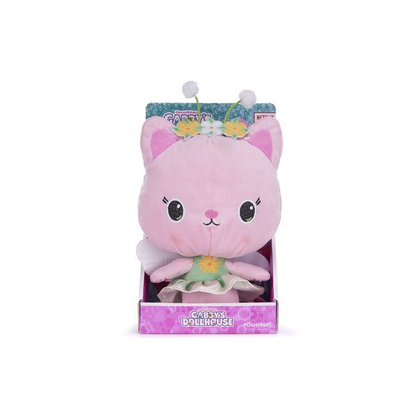 Posh Paws 50103 Gabby's Dollhouse 25cm (10-inches) Kitty Fairy Character Soft Plush Toy, Pink