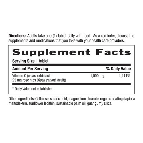Country Life Time Release Vitamin C with Rose Hips, Supports Immune Health, 1,000mg, 250 Tablets, Certified Gluten Free, Certified Vegan