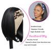 RUIP Straight Bob Headband Wigs 10inch short bob wigs for Black Women None Lace Half Wigs Natural Heat Resistant Synthetic Hair Headband Wigs for Cosplay Party Daily Use (10in), Natural black#1b