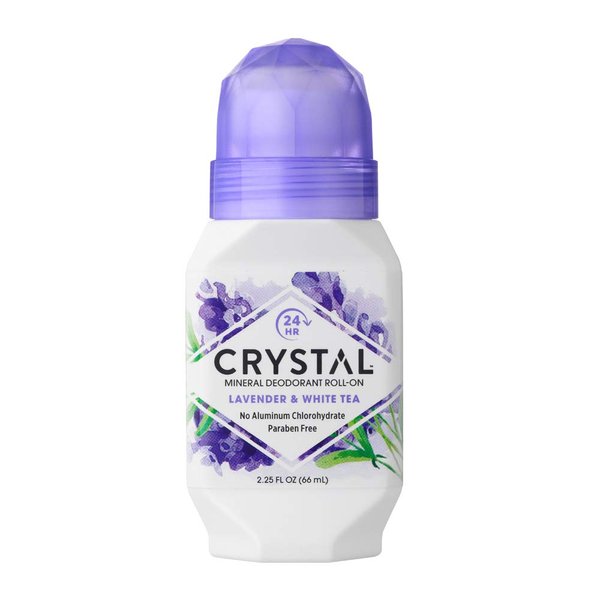 Crystal Mineral Deodorant Roll-On, Lavender & White Tea 2.25 oz (Pack of 12)
