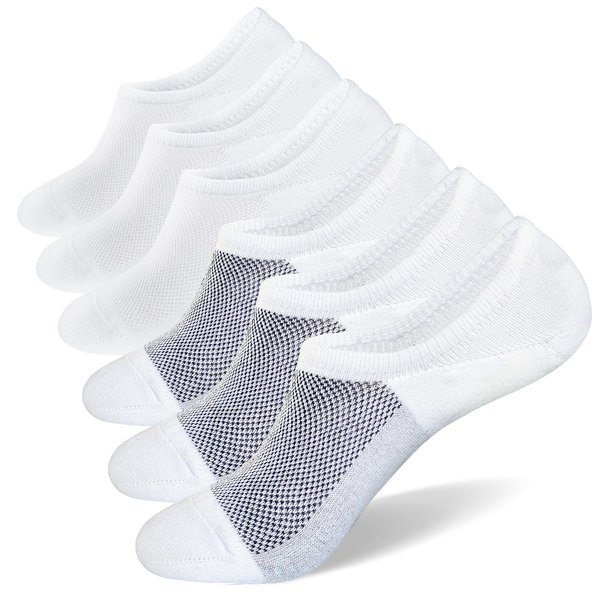 SIXDAYSOX No Show Socks Men 6 pack Low Cut Invisible Ondo Non Slip Socks for Loafer Flats Sneakers 9-11