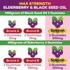 Sakoon nutrition Elderberry & Black Seed Oil Gummies for Kids, Immune Support Gummies, with Vitamin C and Zinc, Delicious Berry Flavor, 60 Gummies