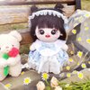 niannyyhouse 20cm Plush Doll Clothes Blue Dress Headwear 8in Soft Stuffed Plush Toy Accessories Dress Up