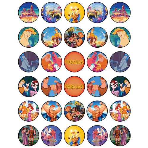 30 x Edible Cupcake Toppers – Mythical Hero Party Collection of Edible Cake Decorations | Edible Wafer Sheet
