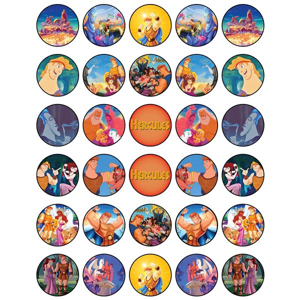 30 x Edible Cupcake Toppers – Mythical Hero Party Collection of Edible Cake Decorations | Edible Wafer Sheet