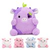 LMTGLDT Cow Plush Cow Stuffed Animals Pillow, Purple Cow Plush Soft Cow Pillows, Kawaii Purple Plushie Cow Toy for Kids Girls Boys Birthday Gift Home Decoration