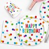 Happy Birthday Party Supplies Set - Birthday Dots Design, Featuring Happy Birthday Napkins, Suitable for Adults and Kids Birthday Decorations (6.5X6.5 in, 3-Ply Disposable, 50-Pack)