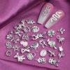 30pcs Luxury Zircon Nail Rhinestones Random Silver Nail Charms 3D Alloy Butterfly Nail Art Charms Metal Heart Bow Snake Rabbit Flower Charms for Nails Mix Styles Nail Jewels for Nail Art Accessories