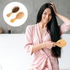 2 PCS Travel Brushes for Hair,Bamboo Brush Mini Hair Brush Anti-Static Bamboo Hair Brush Massage Scalp Detangling Brush Yellow Mini HairBrush Natural Wooden Pocket Travel Small Hair Brush for All Hair
