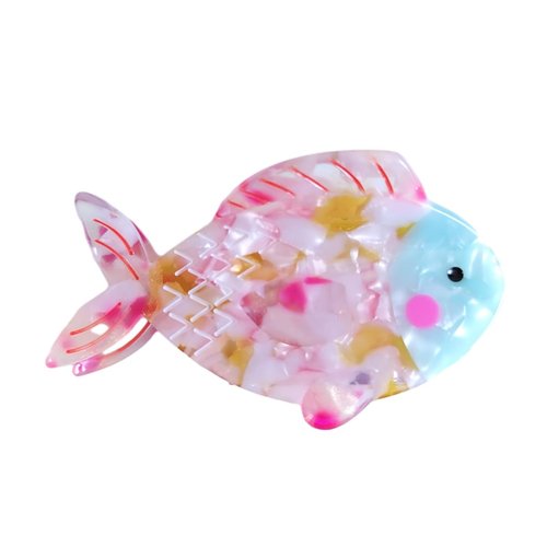 Cute Fish Hair Clip,Acetate Claw Clips,Hair Clips for Women,Pink
