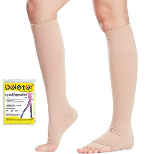 Beister 20-30 mmHg Knee High Compression Socks for Women Men Calf Varicose Veins