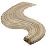YoungSee Weft Real Human Hair Extensions, Blonde Highlight Soft Weft Extensions Human Hair Warm Ash Blonde Highlights Bleach Blonde Sew in Extensions Hair Extensions Weft 16Inch 100G