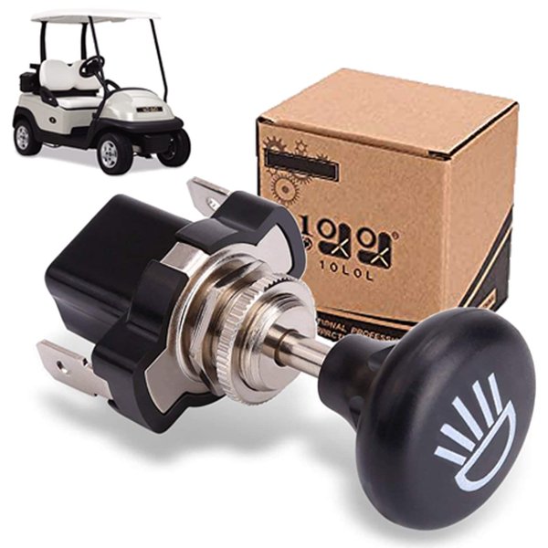 9.99WORLD MALL Golf Cart Push Pull Head Light Switch Universal for Golf Cart EZGO Club Car and Other Light Botton