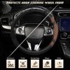 BOKIN Car Steering Wheel Cover 14.5 Leather Wheel Covers for Men Women Brown Steering Wheel Accessories with Breathable Microfiber