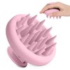 HHWXMHH Scalp Massager, Soft Silicone Hair Scrubber for Hair Growth & Head Massage, Shampoo Brush Scalp Scrubber, Dry & Wet Shower Hair Brush for Women Men Adult Child (Pink)