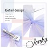 JONKY Light Up Bow Hair Clips Veil Hair Barrettes Led Bows Headdress Bowknot Hairpin Short Tulle Party Hair Accessories for Women and Girls