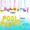 Summer Pool Beach Hanging Swirls 15 Pack Foil Ceiling Hanging Swirls Pool Party Balloons Swimming Pool Party Favors Beach Party Banner Beach Party Balloons
