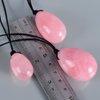4Pcs Set Jade Yoni Eggs Stick,3 Pcs Drilled Natural Rose Quartz Crystal Jade Eggs Massage Stone + 1 Pcs Massage Stick for Women Kegel Exercise Strengthen Pelvic Floor Muscles
