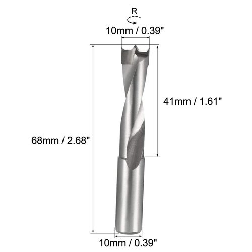 uxcell Brad Point Drill Bits for Wood 10mm x 68mm Right Turning Carbide for Woodworking Carpentry Drilling Tool