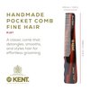 Kent R18T Fine Tooth Comb for Men, Handmade Hair Comb for Styling Comb for Men with Fine Hair, Mustache Comb and Pocket Beard Comb for Men with Thumb Grip, Saw Cut and Hand Polished, Made in England