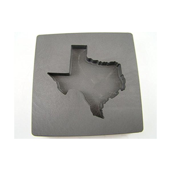 Custom Texas 5 oz + Gold Bar High Density Graphite Mold - Copper & Silver 3 oz +