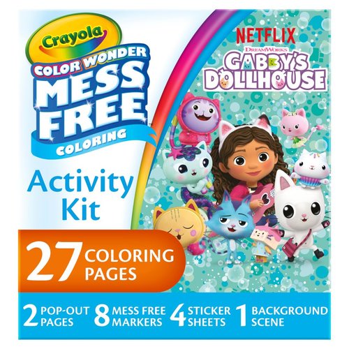 Crayola Color Wonder Gabby's Dollhouse Activity Kit, Mess Free Coloring Set for Toddlers, Toys & Holiday Gifts for Girls & Boys, 3+