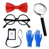 ZZIHAN Scientist Costume for Kids Lab Doctor Coat Costume Mad Scientist Costume with Magnifying Glass Goggles Experiment Gloves Bow Tie Toddlers Boys Girls Birthday Party Halloween Dressing Up 5-6T