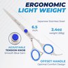 Bucchelli 6.5 Inch Hair Cutting Scissors Professional - Japanese 440A - Salon Scissors for Hair - Convex Blades with Adjustable Tension Knob - Hair Shears Professional (Silver Right 6.5")