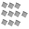 10 Teeth Metal Black Hair Clip Combs Magic Hair Side Barrettes Wire Twist Bun Clamp Invisible Bang Comb 10Pcs
