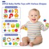 Qizebaby 21PCS Baby Rattles Toys Set, Baby Toys 3-6 Months, Infant Grab and Shake Rattle, Sensory Teether, Music Learning Toys for 3 4 5 6 7 8 9 10 11 12 Month 1 Year Old Toys for Newborn Boys Girls