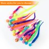 SHENGSEN Mixed Bouncy Ball with Tail Cat Toys-5 Packs,Rainbow Magic Worm with Ball Toy for Cats,Colorful Fuzzy Worm Bouncy Balls Cat Toy