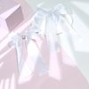 NCMAMA 2Pcs Hair Bows for Girls Hair Clip White Silk Hair Bow Ribbon Hair Accessories for Women Toddlers Infant Teens Kids